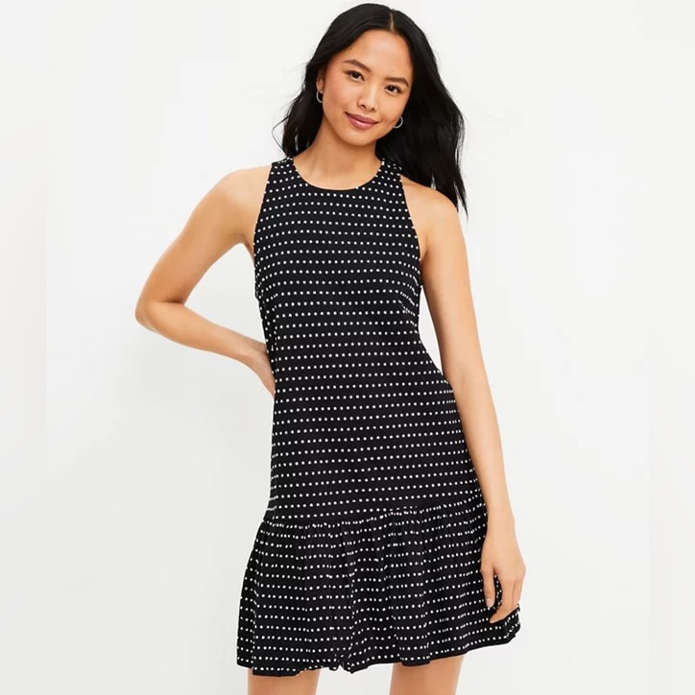 Ann Taylor Loft polka dot flounce dress